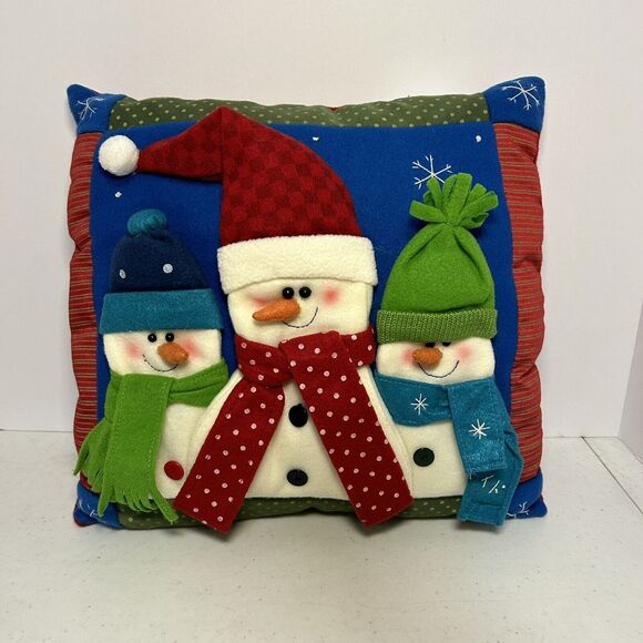 Snowman Decorative Small Accent Pillow Christmas Holidays‎ - Picture 1 of 4